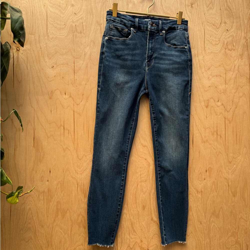 GOOD AMERICAN Good Waist Raw Edge Skinny Jeans Blue331 6/28 - Picture 5 of 8